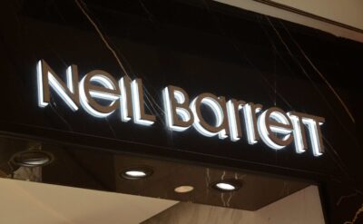 Luxury Metal Backlit Channel Letters For Neil Barrett