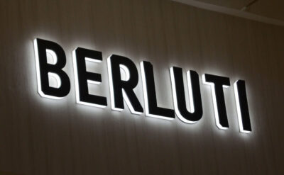 Side Lit Channel Letters With Black Acrylic Front Surface For Berluti