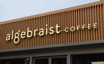 Metal Front Lit Trimless Channel Letters For Algebraist Coffee