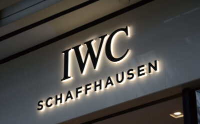 Side Lit Channel Letters With Black Acrylic Front Surface For IWC
