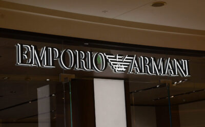 Side Lit Channel Letters With Metal Front Surface For Emporio Armani