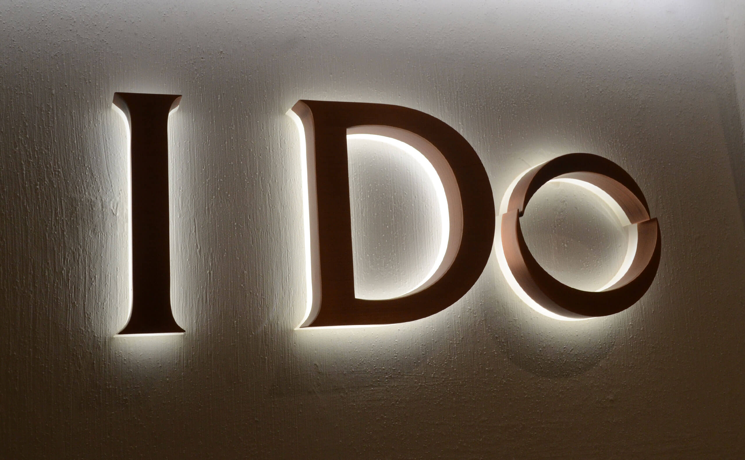 Luxury Metal Backlit Channel Letters For I Do