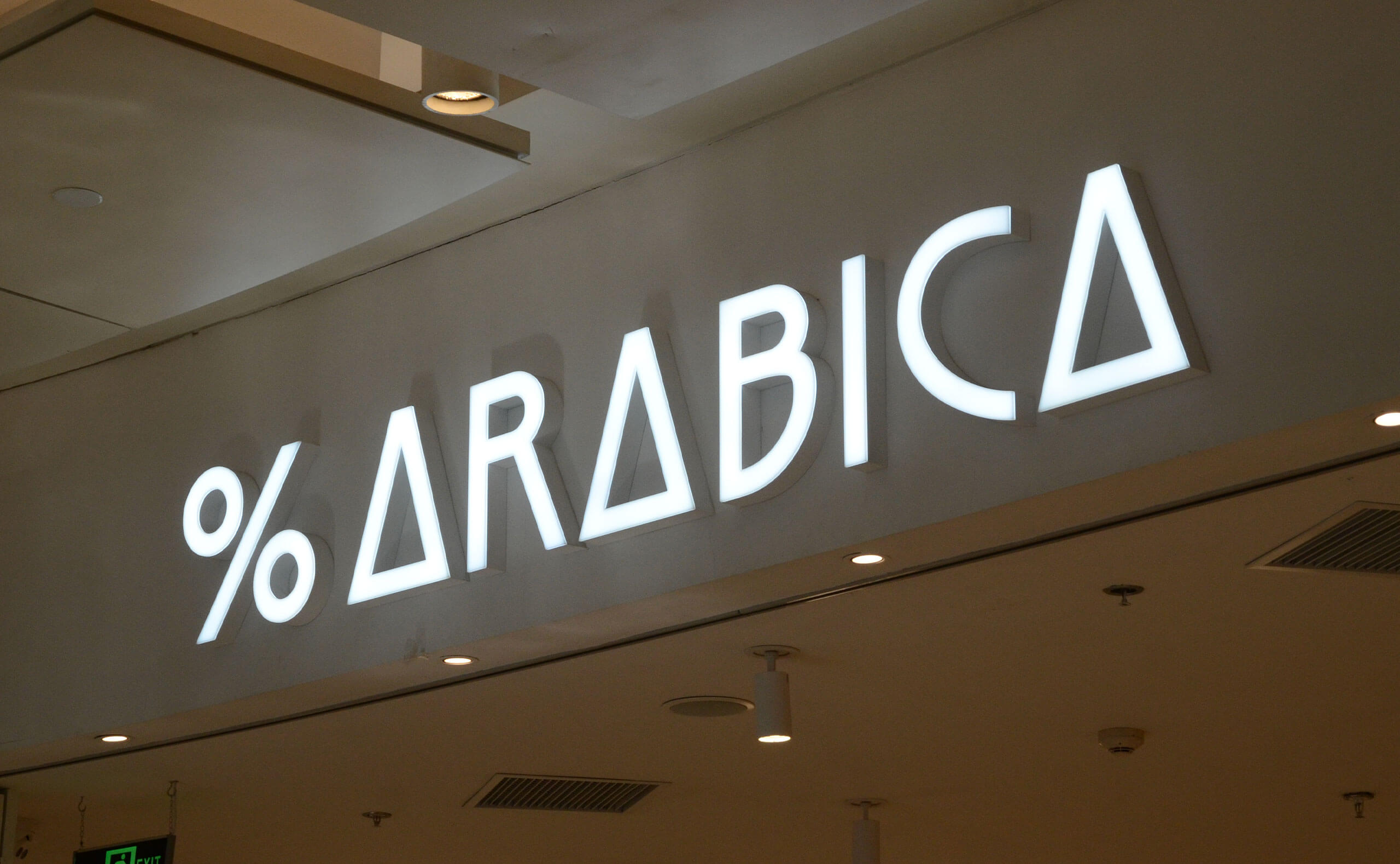 Metal Front Lit Trimless Channel Letters For Arabica