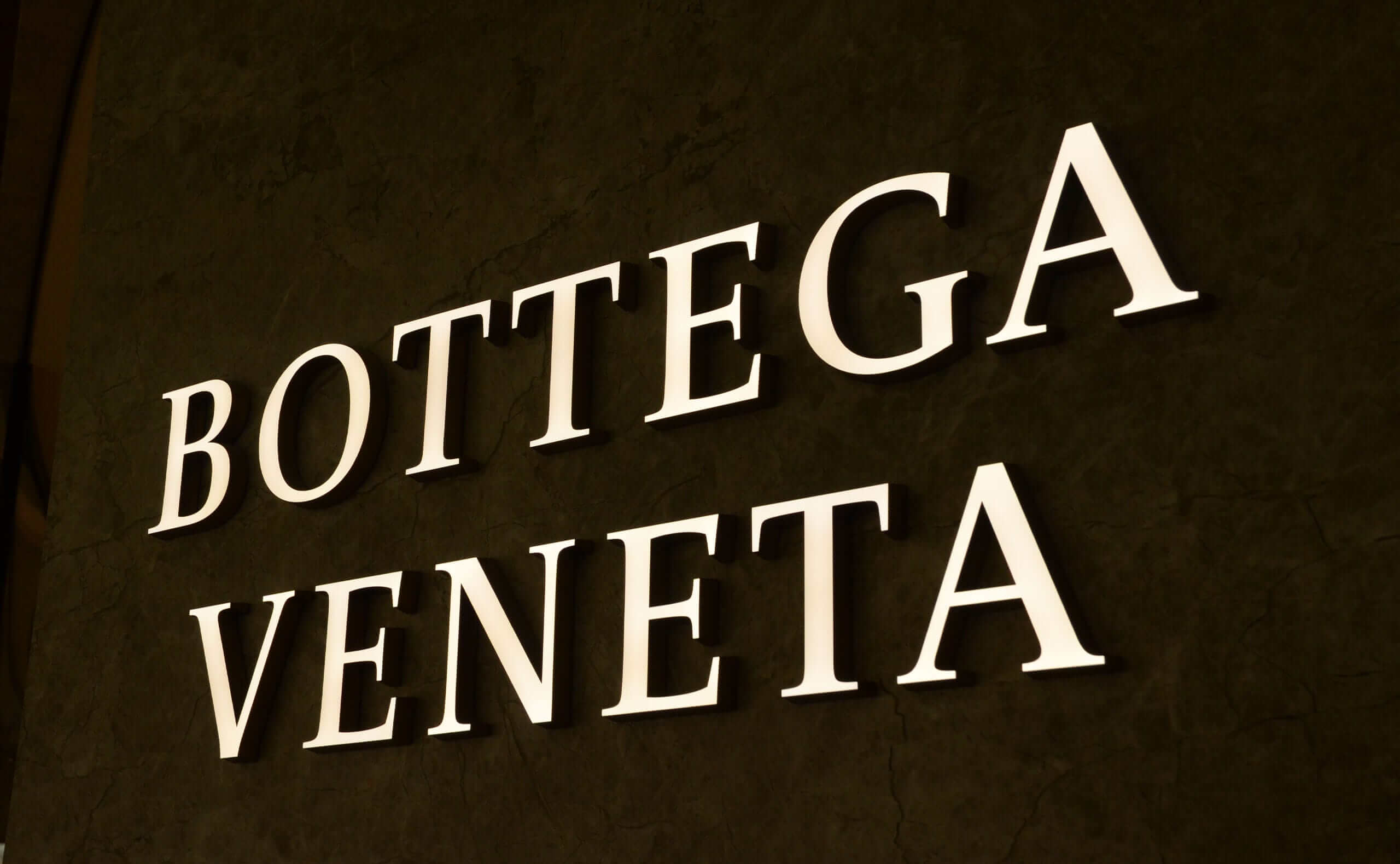 Acrylic Front Lit Channel Letters For Bottega Veneta